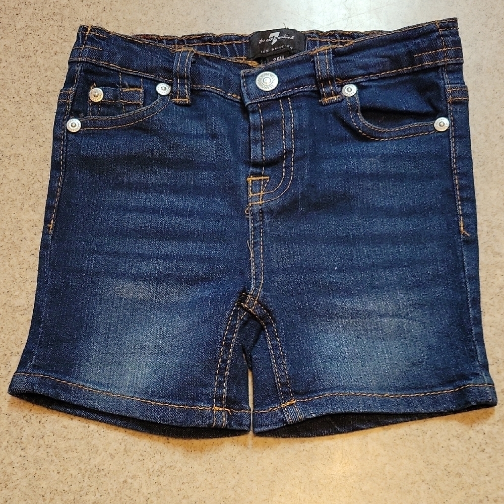 7 For All Mankind Kids Indigo Denim Shorts Size 24 Months